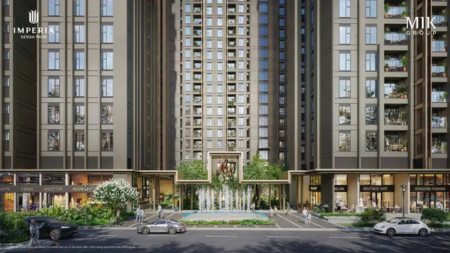 Lối vào và đài phun nước Sensa